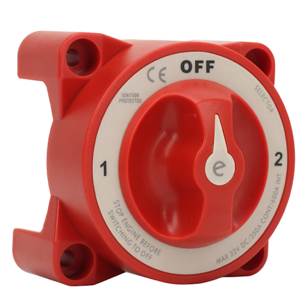 Batteriväljare Rotary Knop 3 Knoppar 350A 32V Batterifrånkopplingsbrytare för RV Marine Automotive 11001 (3 Position)