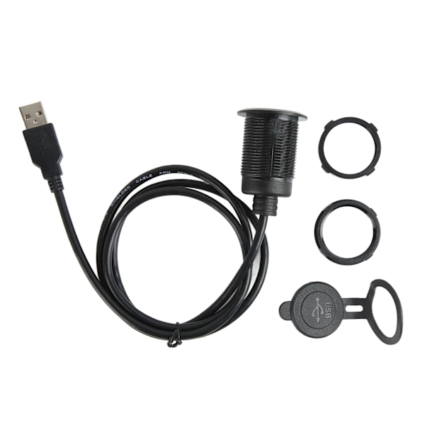 Dobbel USB 2.0 Hann til USB 2.0 Hunn Vanntett Plug and Play Bilmontering Innfelt Kabel USB Dash Panel Monteringskabel for Bil