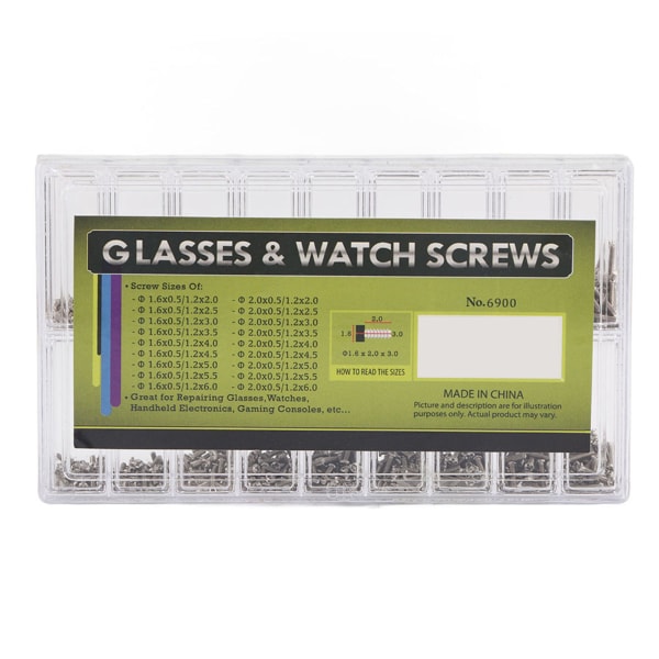 1800kpl/laatikko ruostumaton teräs lasit aurinkolasit silmälasit watch miniruuvit korjaussarja /
