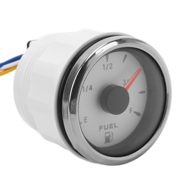 52MM bränslenivåmätare 0‑190Ω Bränsletankmätare med 7 färgbakgrundsbelysning för bilbåt RV YachtWhite