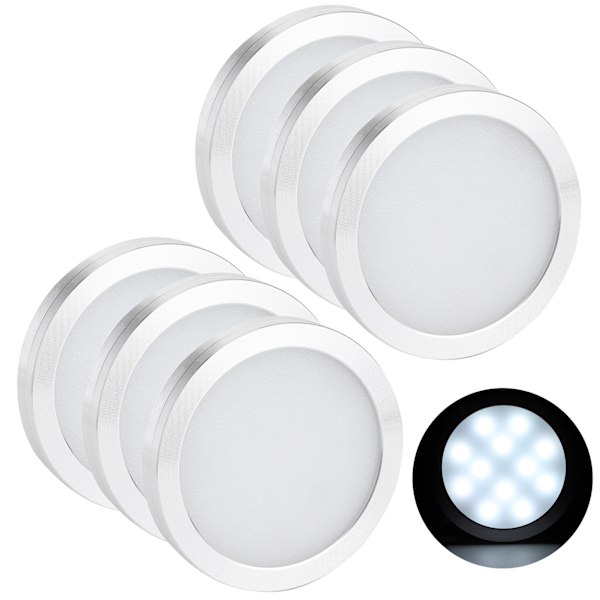 6 stk. indvendige LED spotlights 12V fjernbetjeningslamper til T4 T5 Campere Campingvogn Autocamper