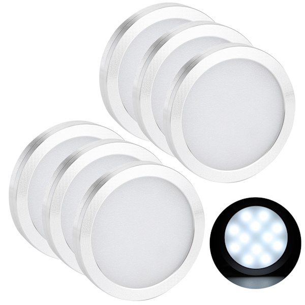 6 stk. innvendige LED-spotlights 12V fjernkontrolllamper for T4 T5 Campere Campingvogn Bobil