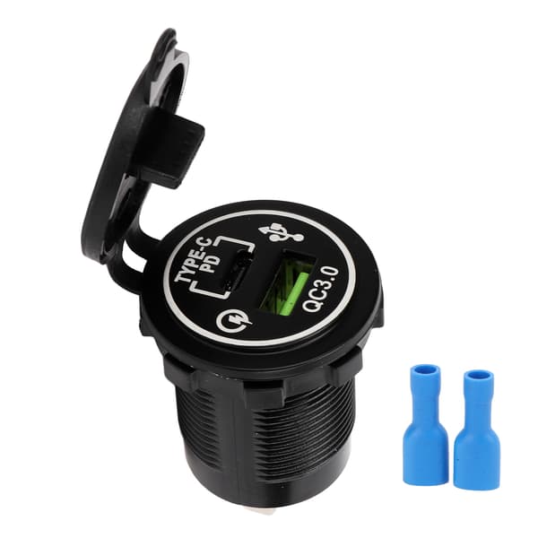 Modificeret biloplader TPYE C+QC3.0 Hurtigopladning Dobbeltport Output Høj Strøm Fuld Protokol