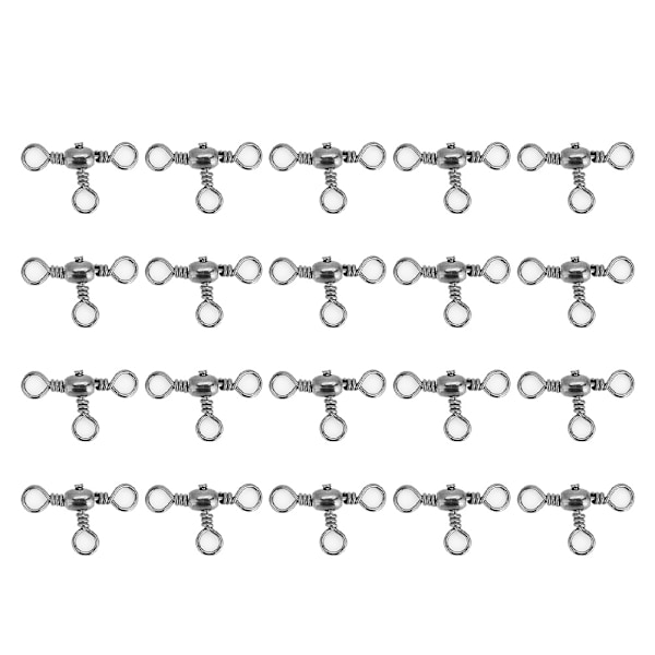 20 stk Holdbare Fleksible Trevejs Rullende Svirvler Triple Svirvel Fiskeforbindelser (3#)