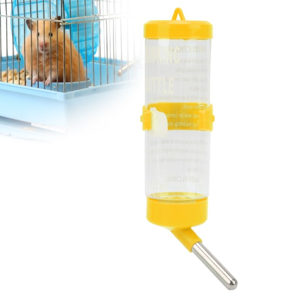 TIMH Hamster Vandflaske Dispenser Automatisk Drypfri Hamster Drikkefontæne til Små Dyr Gul 125ML