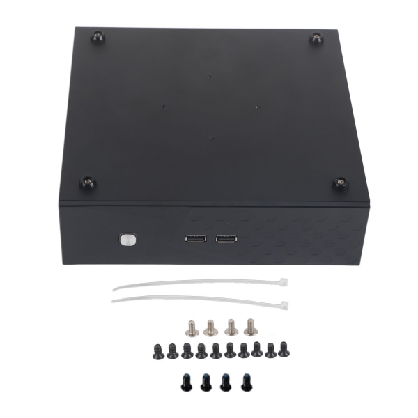 Stationär case Bra värmeavledning Utsökt kompakt svart mini HTPC- case för hemvideodator++