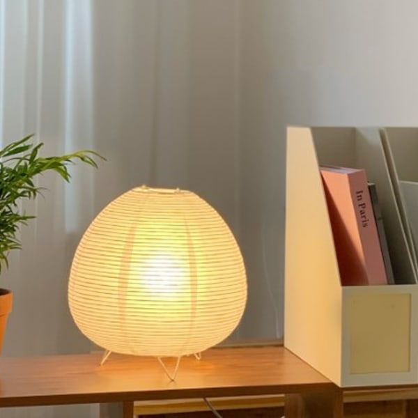 Rispapir Lanterne Lampe Blødt Varmt Lys Boligindretning Moderne Stående Sengebordslampe til Cafe Soveværelse /