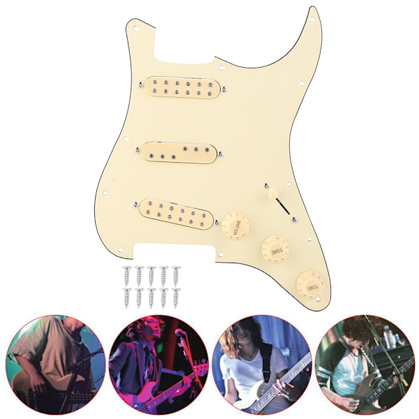 SSS29 Beige Plast Elektrisk Gitar Loaded Pickguard Pickup Loading Pick Guards Sett