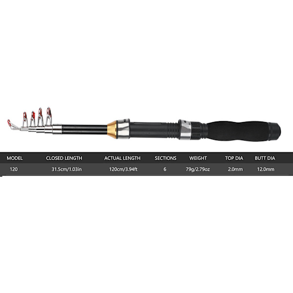 Liten Havspö, Bärbar Kort Pö, Isfiskespö, Mini Havfiskeverktyg 28049-100 (1,2M)
