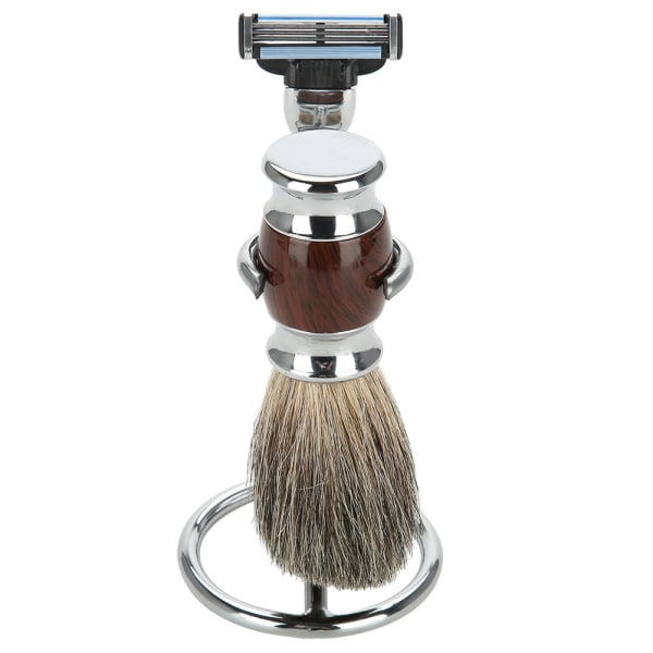 Barberverktøysett for menn 2 I 1 bærbar buet barberbørste Manuell holder for barberstativ ++/