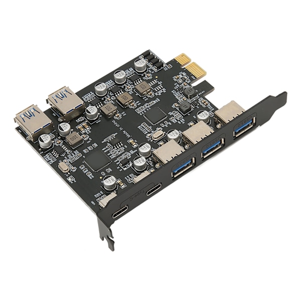 PCI E - USB laajennuskortti 7 porttia 5Gbps USB PCI Express -kortti 2 takana olevalla USB 3.0 -portilla Windows Xp:lle OS X:lle Linuxille