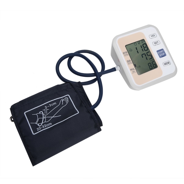 Hushålls LCD digital blodtrycksmätare Exakt överarms blodtrycksmätare Guld med röst++/