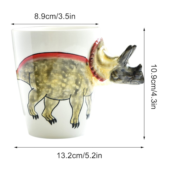 Søt Dinosaur Keramikkopp - 400 ml Kapasitet, Perfekt for Kontoret og Frokost