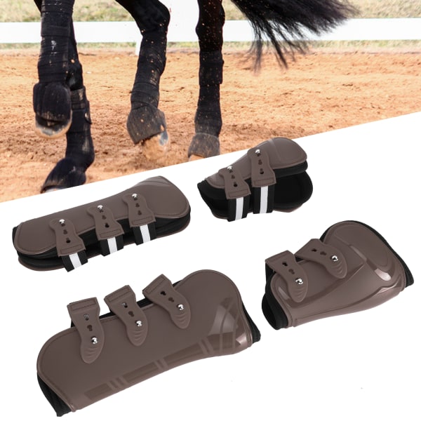 TIMH 1Set PU Horse Legguard jalkasuoja Paksutetut leggingsit pehmeällä vuorauksella Varusteet ruskea L
