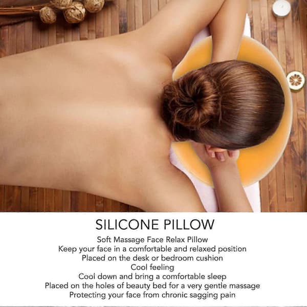 Silikon ansiktsmassagekudde med ergonomiskt US-format stöd för spa-sängar och skönhetssalong