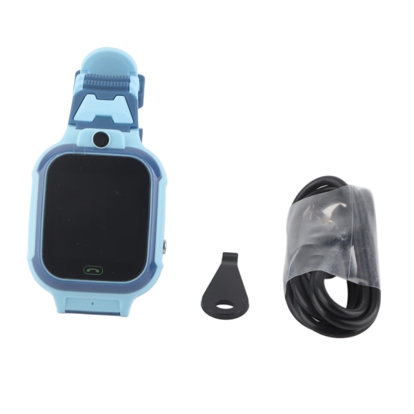 TIMH 4G Kids Smartwatch IP67 Vanntett berøringsskjerm 2-veis stemme videosamtale SOS Alarm HD Kamera Gutter Jenter Smartwatch Telefon Blå