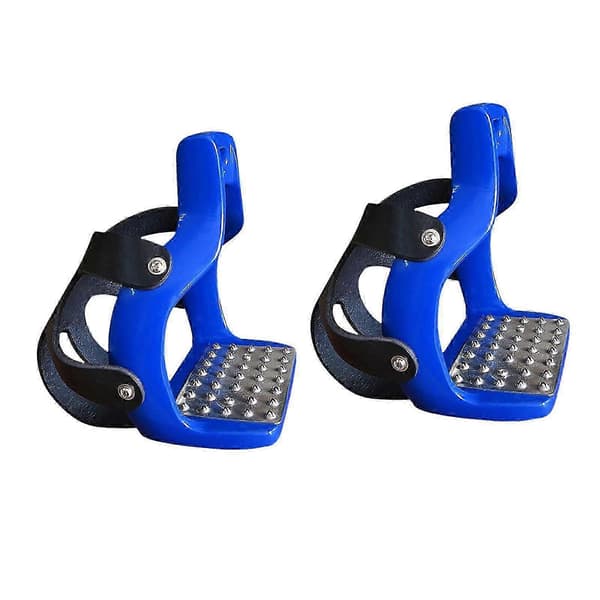 2x Ridstigbyglar, Sadelstigbyglar, Professionella Aluminium Engelska Blue