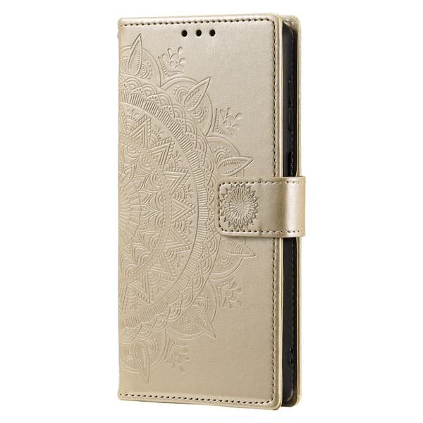 【BEMS】SKALO Samsung S24+ Mandala Plånboksfodral - Guld Guld gold