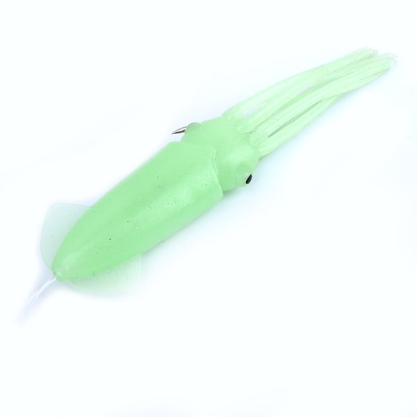 Böjlig Fisk Konstgjord Bionisk Bläckfiskbete Mjuka Beten Fisketillbehör (grön lysande 10cm)