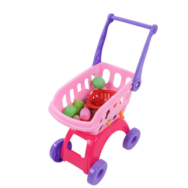 Frukt Varukorg Leksaker Simulering Multifunktionell Kundvagn Plåtslekleksaker för barn Rosa