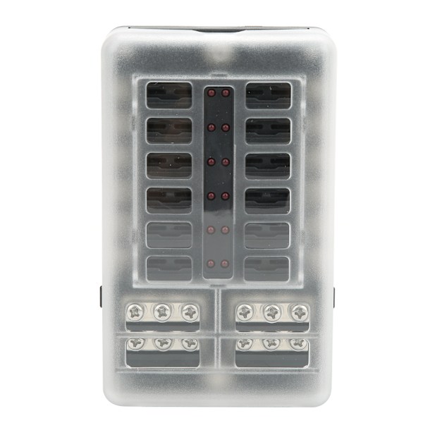 12-vejs sikringsboks Bilbåd Vandtæt sikringsholder Blok M5 Stud med LED-indikator 12V-32V