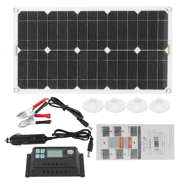 Universal Bærbar Solcelleladerplate Monokrystallinsk 28W USB Utgang Vanntett