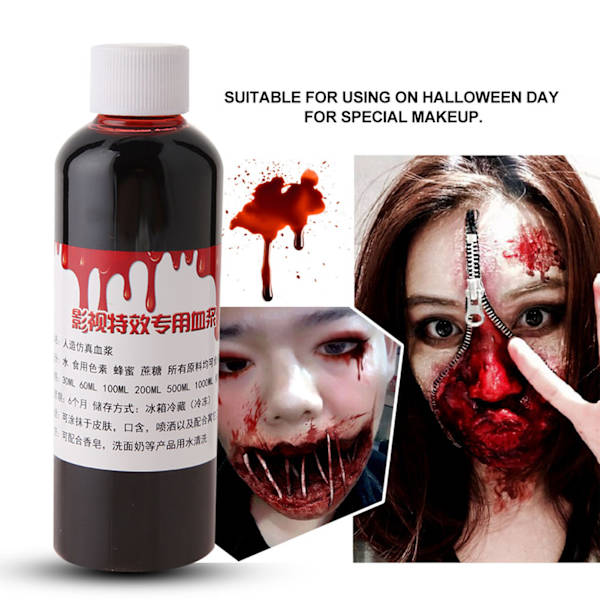 100 ml Ammattimainen Tekoveri Halloween-haavojen ja -arvien Zombie-meikkiin