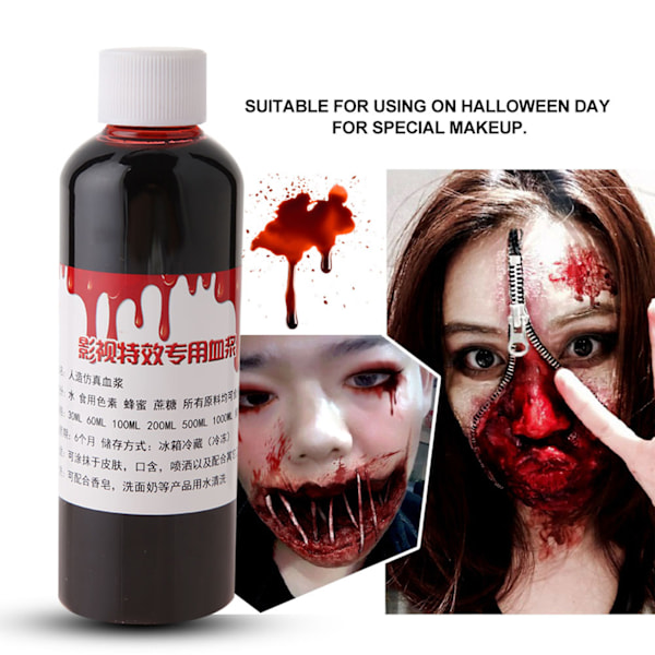 100ml Professionellt Falskt Blod Special Halloween Sår Ärr Zombie Fancy Make Up Falskt Blod