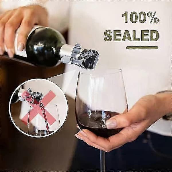 Champagnepropp 4-pack för vinflaskor, läckagesäker mousserande vinbehållare och ölförslutare