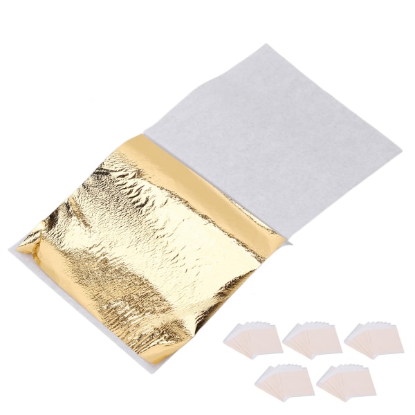 5 poser Artistic Gold Leaf Sheets Multipurpose Metallic Imiter Gold Folie ark for kunst Forgylling Håndverk ++/