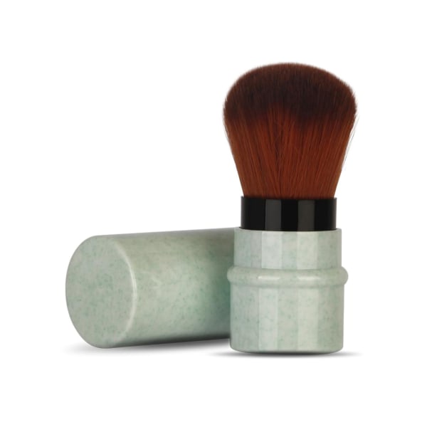 Kort Marmorering Makeup Foundation Brush Strækbart håndtag Blusher Powder Brush Grøn++/