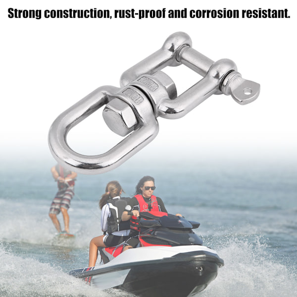 Heavy Duty 304 Rostfritt stål Svängring Snap Rolling Shackle Device (10 mm)