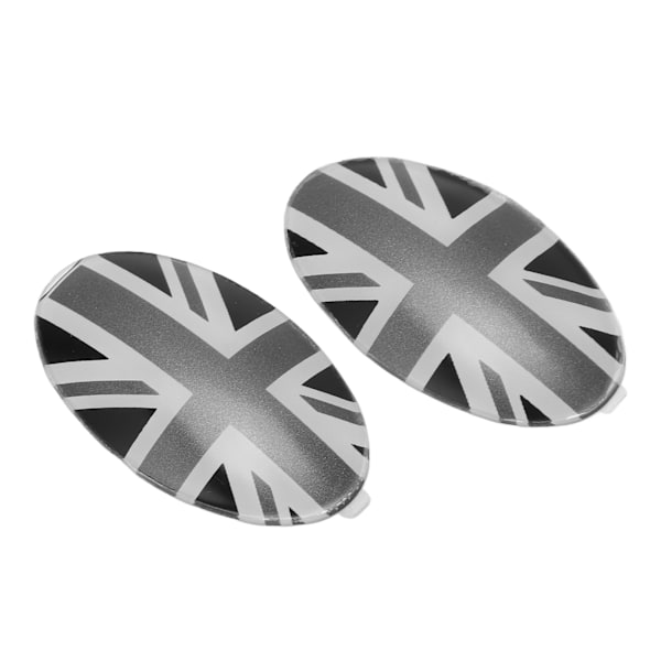 1 Par Vänster Höger Grå Union Jack Växelspaksknopp Trim Badge Covers Ersättning för Cooper F54 F55 F56 F57 F60