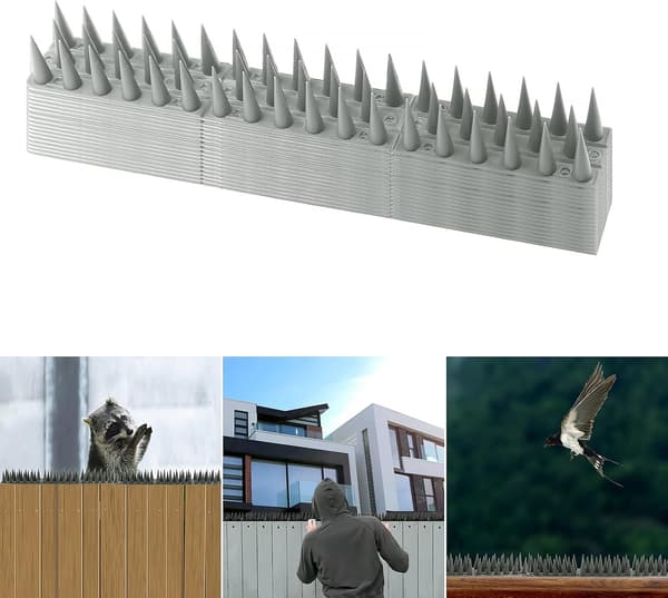 (Grå), Fågelspetsar, 14 st Duvspetsar 4,6 meter 3 rader Plast[BEMS]