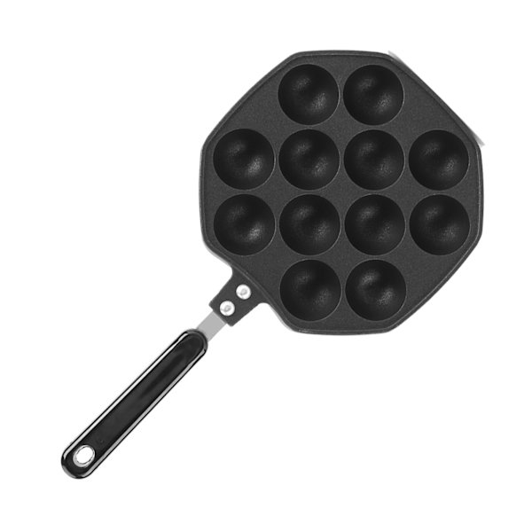 Non-Stick Takoyaki Grillpande - 12 Hulrum, Aluminium Bageform til Oktopusbolle og Pandekagefremstilling
