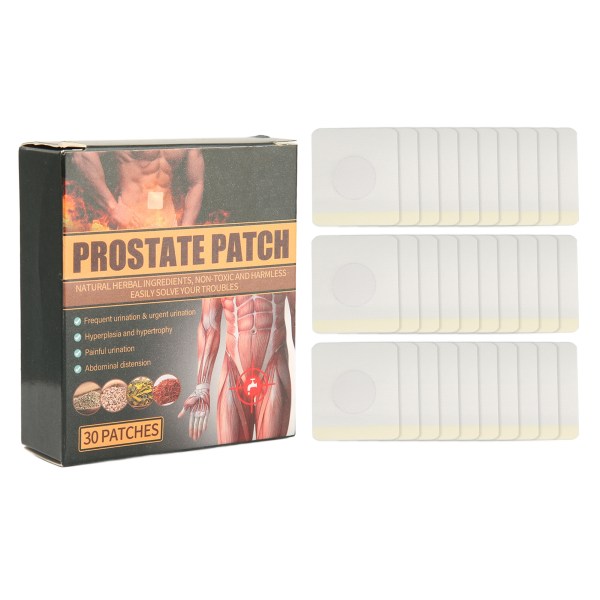 TIMH 30 stk. prostataplejeplastersæt ubehagslindrende mandlig prostatasundhedsbehandling navleplaster til hjemmet