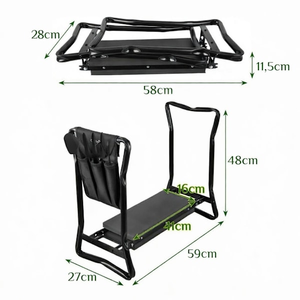 【BEMS】Garden Stool with Tools - Foldable Kneeler 2920