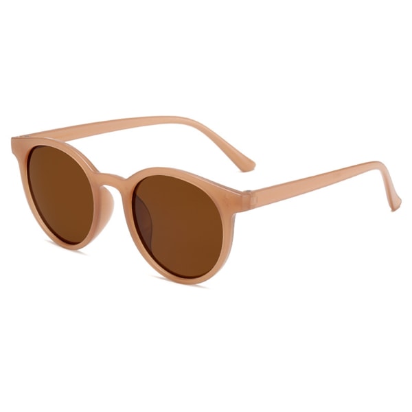 TIMH runde solbriller UV-blokerende grå linse Trendy Stilfuldt design Unisex retro solbriller til kvinder mænd Brunt stel