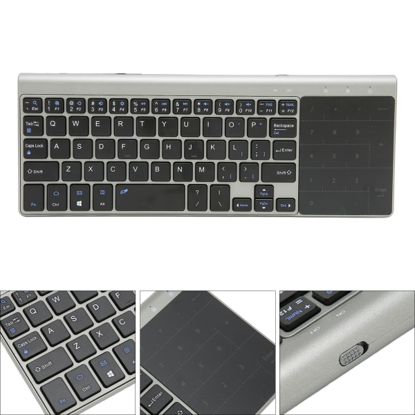 2,4G trådløst tastatur Touchpad 2 i 1 bærbart trådløst tastatur med sensitiv touchpad for IOS for Windows for Android ++