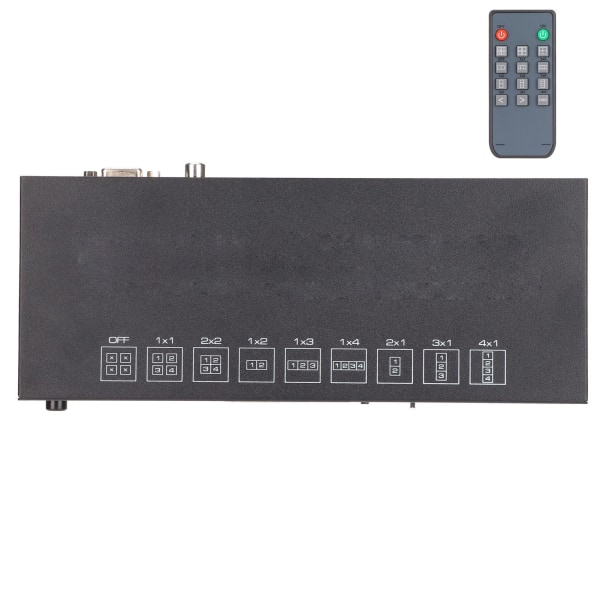 4 Port HD Multimedia Interface Video Splicer 4K Vid 30Hz 300MHz 1x4 LED Video Wall Controller för konferens 100‑240VUS Plug ++