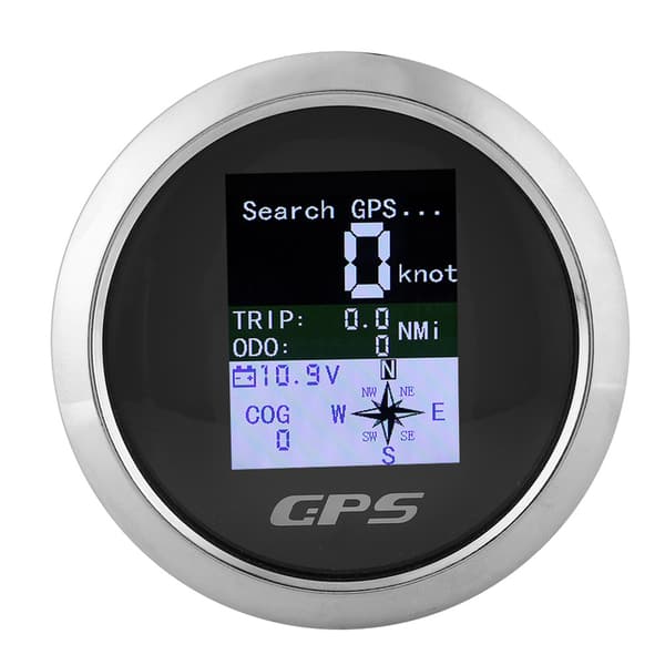85 mm speedometer GPS bil båd ingeniør rustfrit stål vandtæt digital måler sort urskive [BEMS]