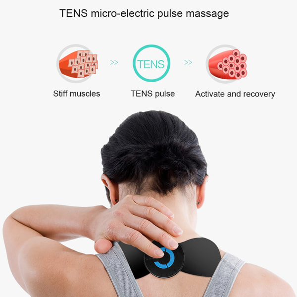 TIMH Mini Neck Massager Cervikal Massage Pads Smertelindring EMS Muskel Stimulator Opladningstype