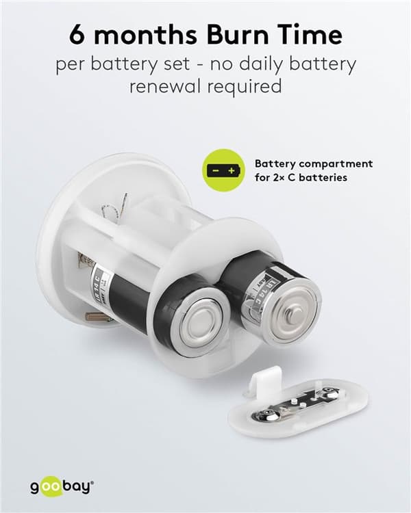 LED-hautakynttilä ajastimella, valkoinen