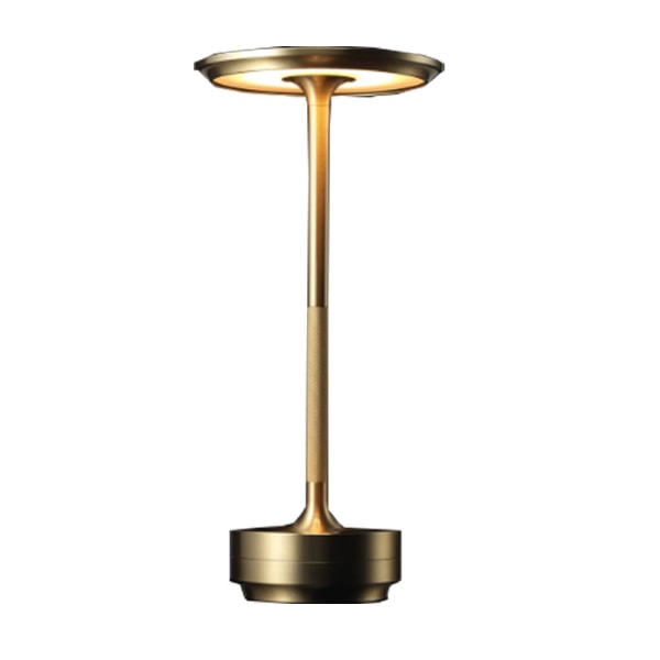 BE-Trådlös Bordslampa Dimbar Vattentät Metall USB Uppladdningsbara Bordslampor (Guld) Roman