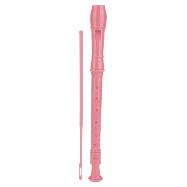 8-hulls klarinettfløyte med rensestang og instruksjon for barn Barn Nybegynner (rosa)//+