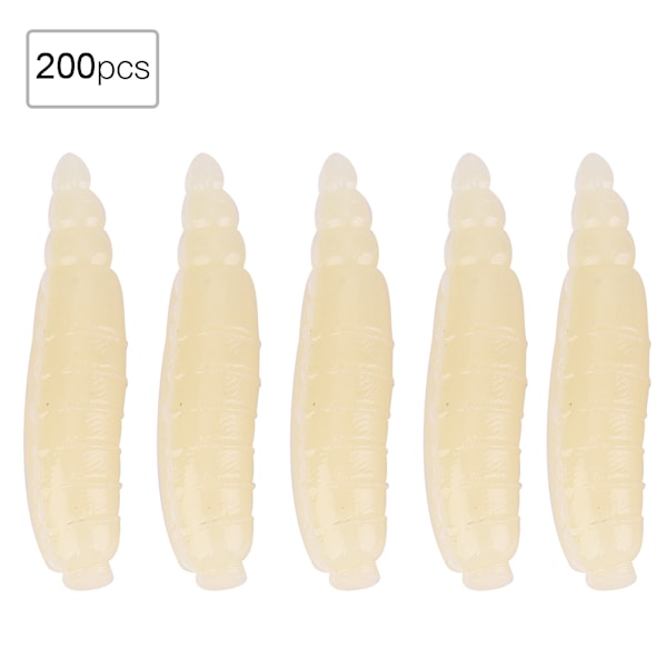 200pcs 17mm Small Artificial Maggot Grub Soft Lure LifE like Worms Fishing Baits