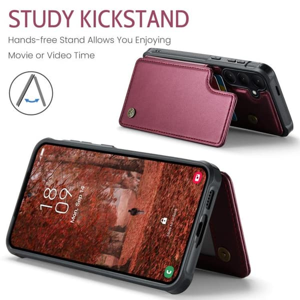 Samsung Galaxy S26 5G Case with Card Slot RFID Protection Röd