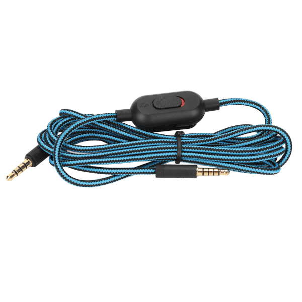 TIMH Gaming Headset Kabelvævet hovedtelefonledning med volumenkontrol og mute-kontakt til Logitech G Pro X G433 G233 Blue