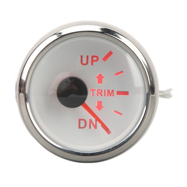 52MM båttrimmätare rostfritt stål DC9 till 32V UP DN marin trimbalansmätare för yachter Marines Vit urtavla med silverram