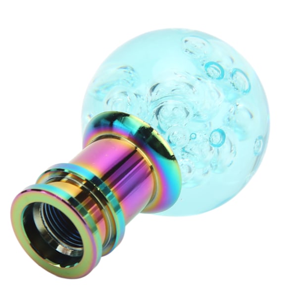 Gearskifte Knob med M8 M10 M12 Adapter Universal Akryl Transparent Boble Stil Skifterhoved til Bil Lyseblå